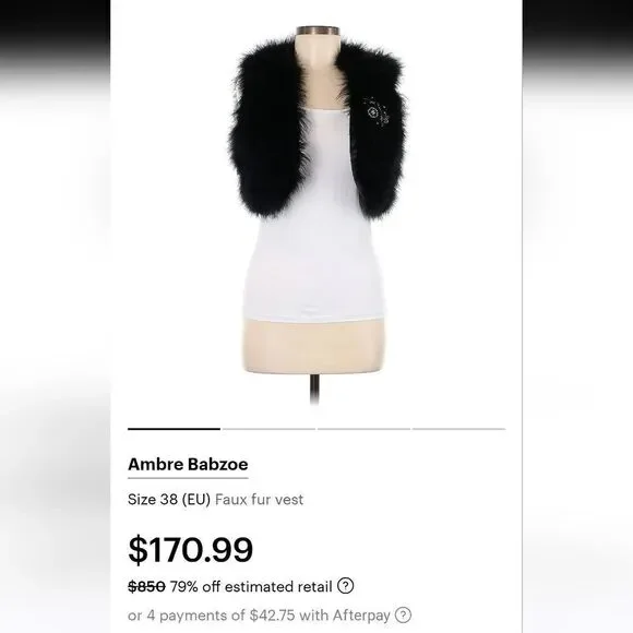 Ambre Babzoe 100%Turkey  Down Jeweled Feathered Mob Wife Witchy Avant Garde Vest