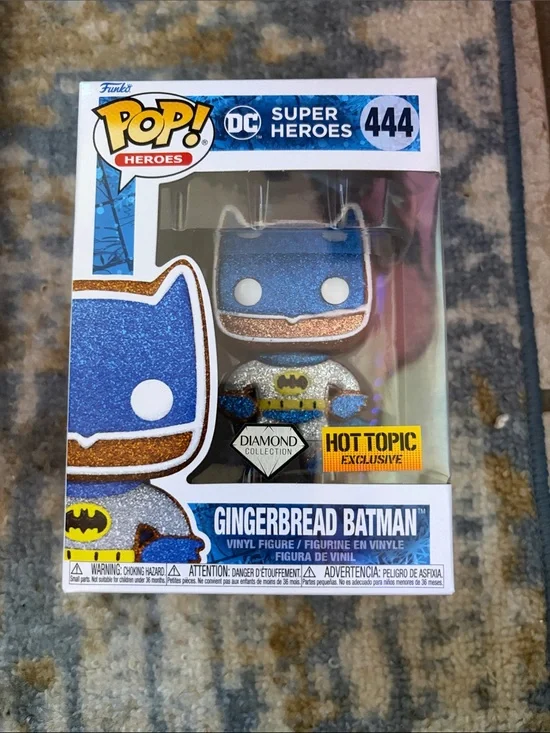 Funko Gingerbread Batman Glitter Blue and Gold Pop! Figure