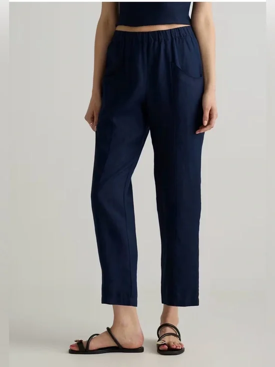 Quince 100% European Linen Tapered Ankle Pants