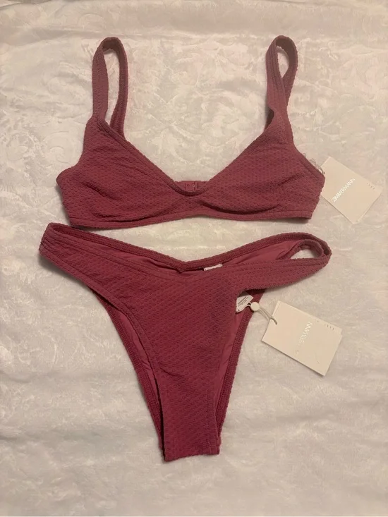 NWT Zimmerman textured Bikini Set - Dusty Rose 2