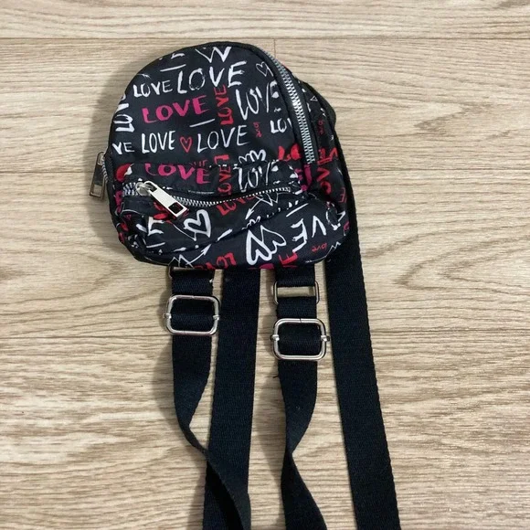 Unbranded Mini Backpack Kids OS Black Pink Love Graffiti‎  NB193293-LOV