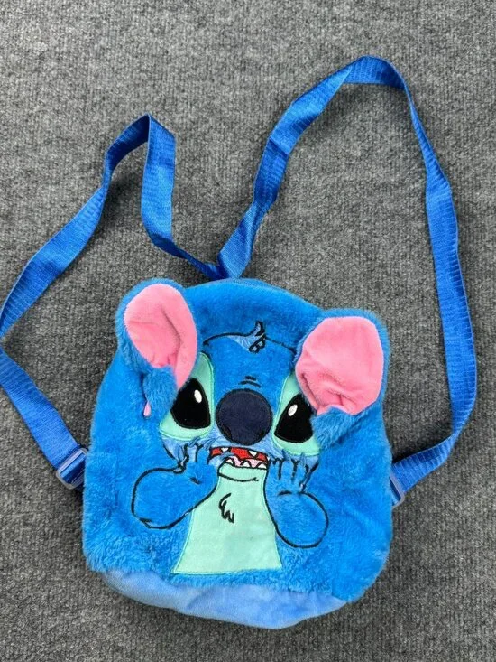 Disney Kids Stitch Plush Mini Backpack Blue damage