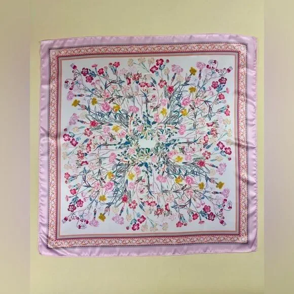 Floral Scarf in Pink and Multicolor G15