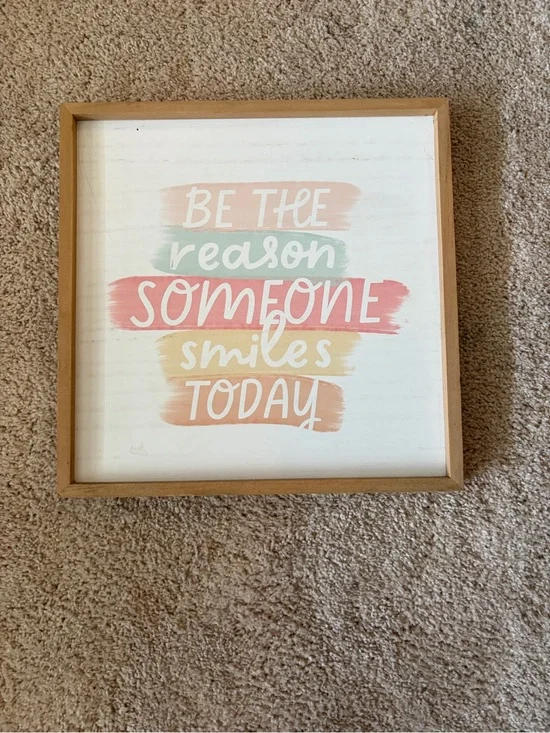 Be The Reason Someone Smiles Today Framed Wall Art - Pastel Brushstroke Design