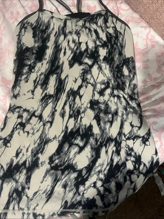 lululemon athletica Black & White Marble-Print A-Line Skirt