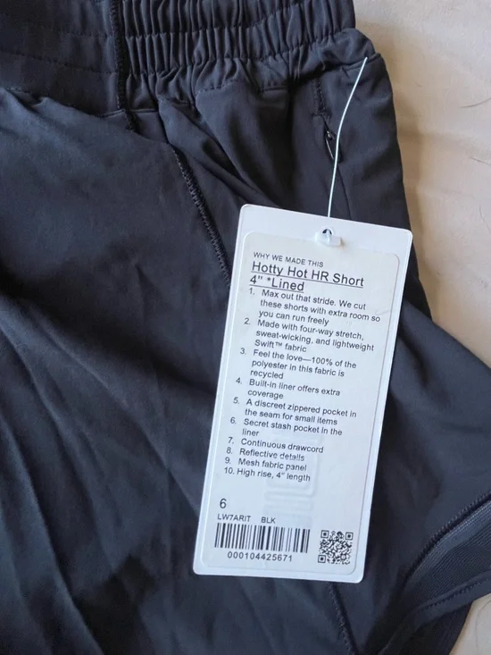 lululemon hotty hot high rise short 4” lines