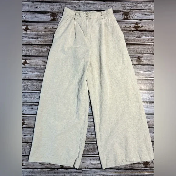 H&M Coastal Linen Blend Pants size 0