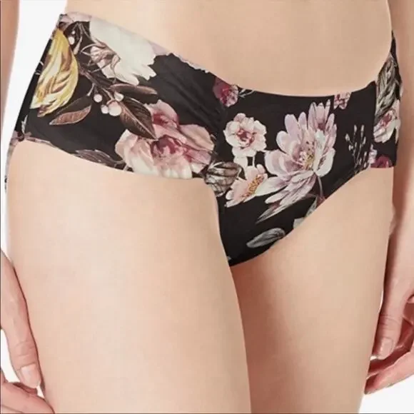 Rachel Roy Floral Ruched side swim bikini bottom
