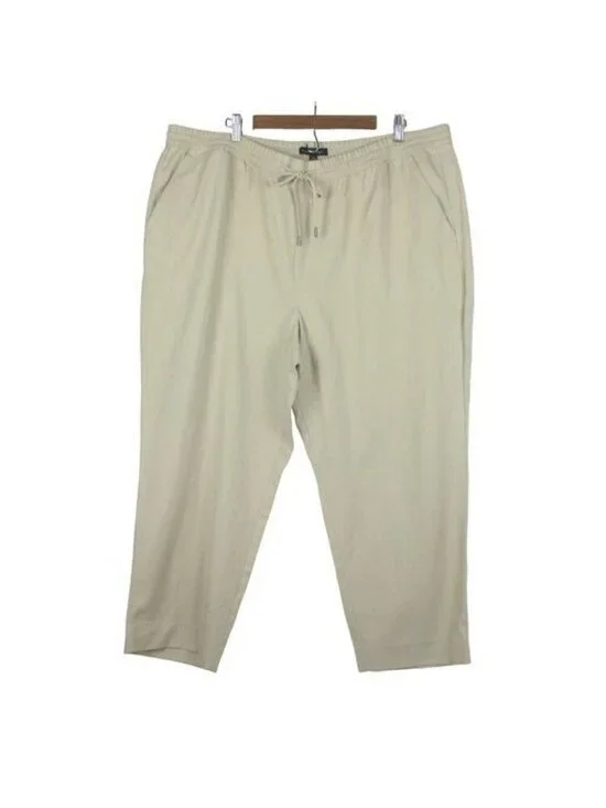 Banana Republic Cotton Linen Relaxed Drawstring Pants Beige Women's XXL NWT $98