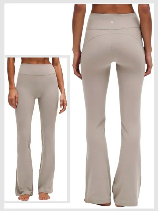 Lululemon Groove Nulu Flared Pant Ashen Rose Taupe High Rise Size 12