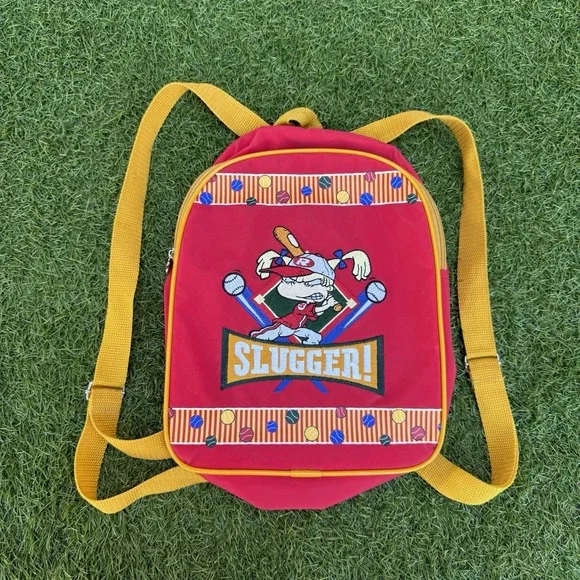 Vintage Nickelodeon Rugrats‎ Angelica Backpack Embroidered Baseball Red Colorful