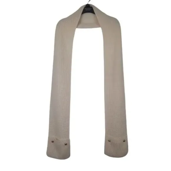 Michael Kors ivory white knit scarf wool blend