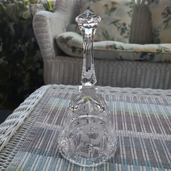 Hillock Vintage 24% Lead Crystal Hand Bell European Collection Germany 8