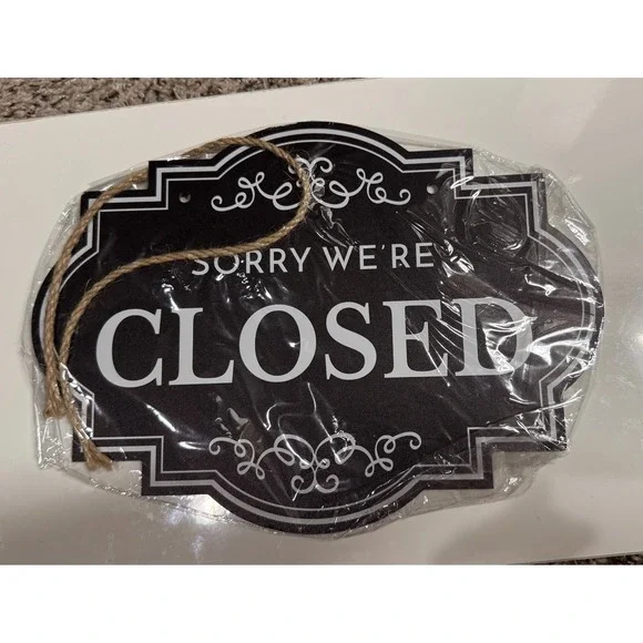 Dimarongton Double Sided Open Closed Sign Business Door Hanging Decor