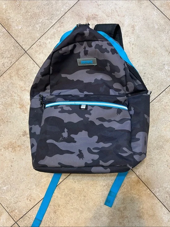 Fortnite Gray and Blue  Gaming Urban Backpack with Padded Straps