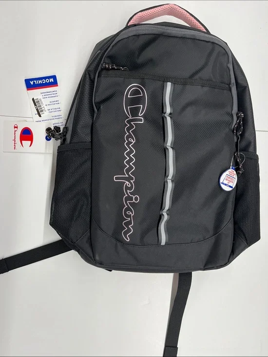 NEW Champion Center Backpack in Black & Pink Combo