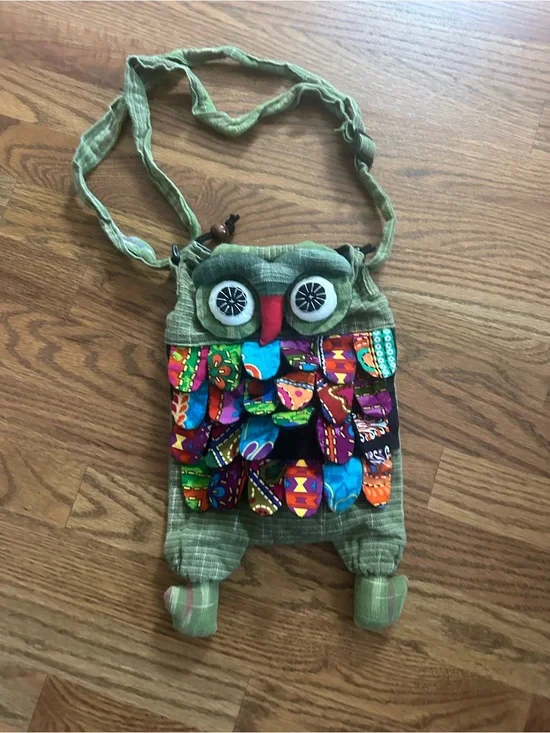 Green Owl Crossbody Bag