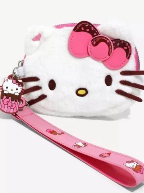 Sanrio Hello Kitty Dessert Hot Chocolate Plush Coin Purse Clutch