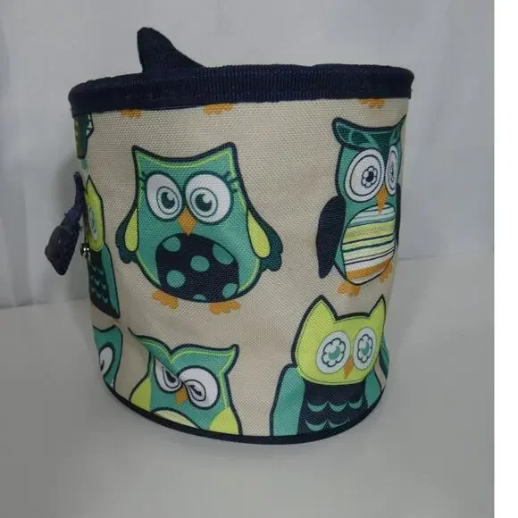 Thirty-One Gifts Oh Snap Bin Organizer Happy Owl Pattern Office Home