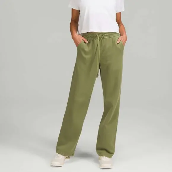 Lululemon Loungeful Straight Leg Pant Bronze Green Sweatpants Size 8 Women's