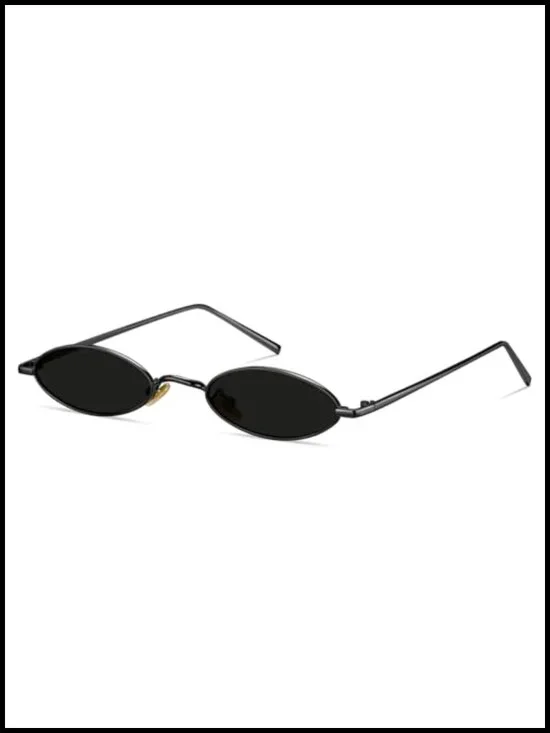 Vintage 90s Oval Metal Frame Sunglasses UV Protection