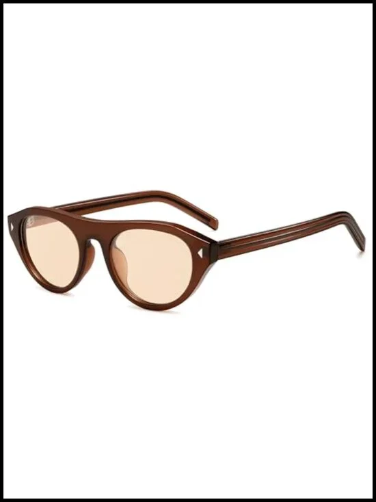 Retro Small Oval Sunglasses for Women Men Trendy Narrow Round Cateye Shades