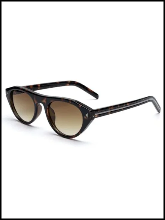 Womens Retro Oval Cat Eye Sunglasses UV400 Protection Lightweight Plastic Frame