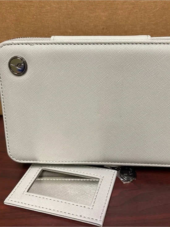 Lufthansa Airlines First Class Leather Amenity Kit Travel Case with Mirror Gray