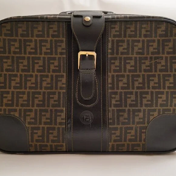 Fendi 1970's Monogram-Print Suitcase