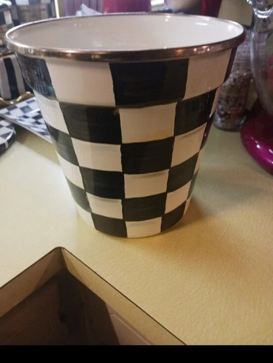 Mackenzie Child Planter with Gold Rim Retired