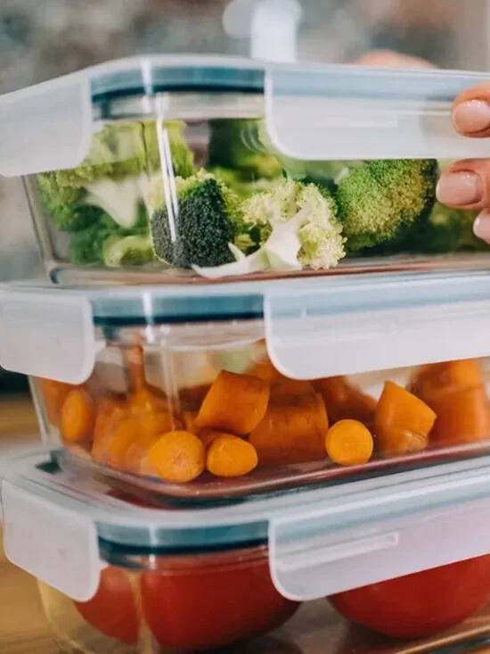 Food 705.779.32 container with lid, rectangular/plastic, 34 oz/3 pack