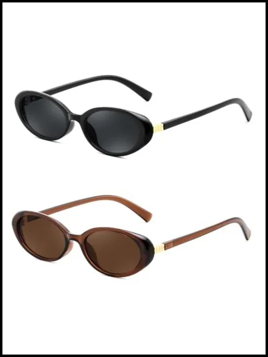 Retro Oval Cateye Sunglasses Small Frame UV400 Protection