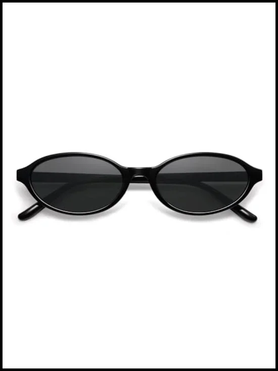 Retro Small Oval Cat Eye Sunglasses 90s Narrow Shades UV400 Protection