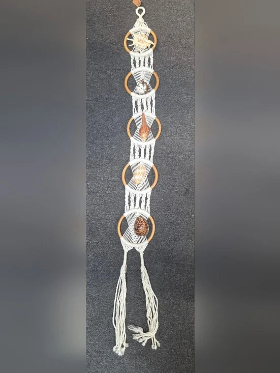 Boho Macramé Wall Hanging with Natural Shells