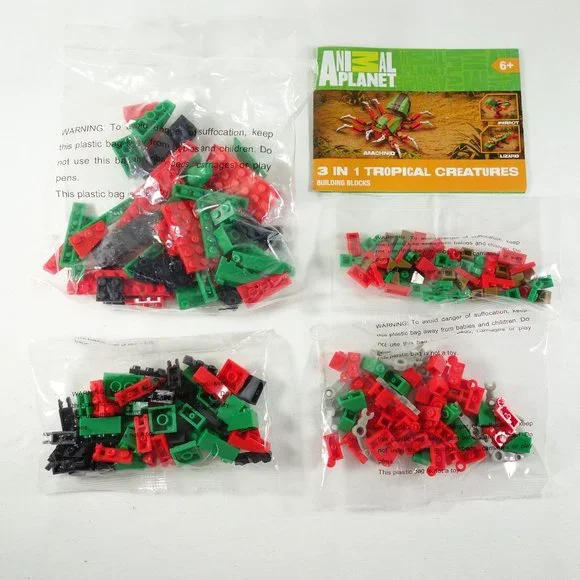 Animal Planet 3 in 1‎ Tropical Creatures Building Blocks Set 217 Pieces NIP