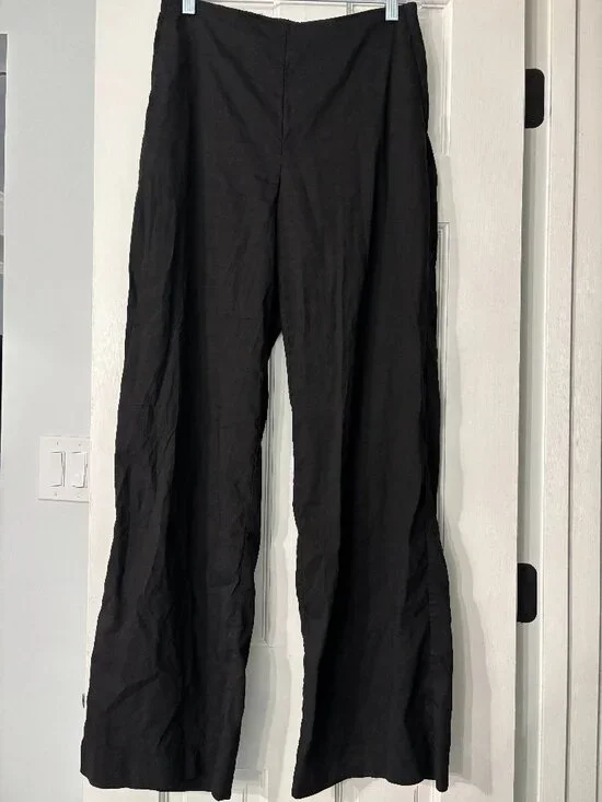 Babaton Aritzia Maritza High-Rise Wide-Leg Linen Pants - Black - Size 6