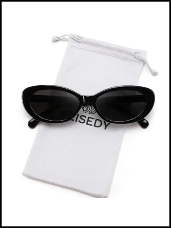 Retro Oval Cat Eye Sunglasses with UV400 Protection Lightweight Plastic