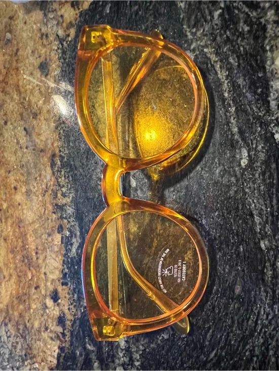 Amber Transparent Round Sunglasses - Yellow/Orange
