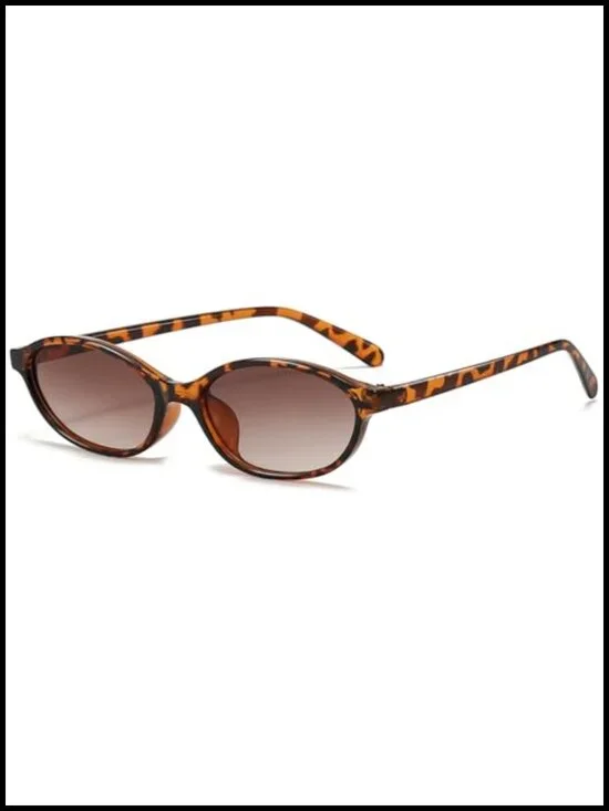 Retro Oval Cat Eye Sunglasses with UV400 Protection Lightweight Plastic Frame