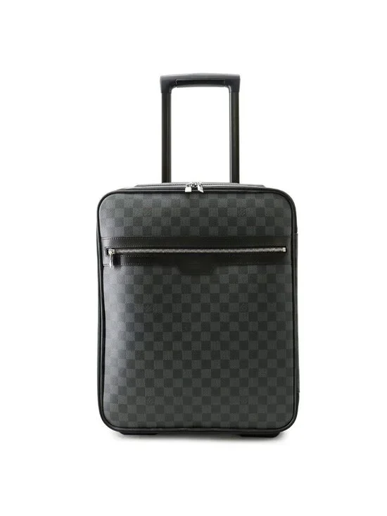 Louis Vuitton Carry Case Damier Graphite Pegase 45 Suitcase Black Travel