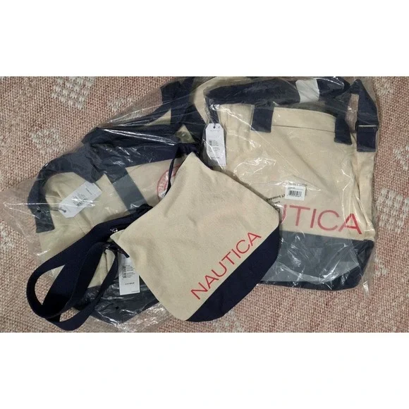 Nautica 3pc Canvas Bag Set‎