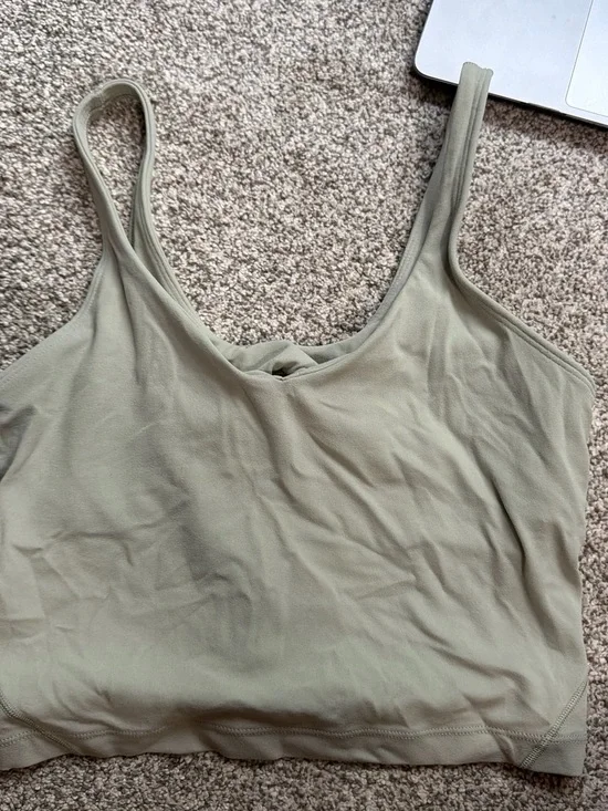 lululemon athletica sage green cropped tank (no padding)