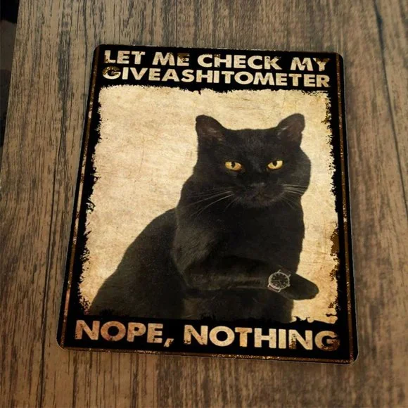 Let Me Check‎ My Giveashitometer Black Cat Mouse Pad