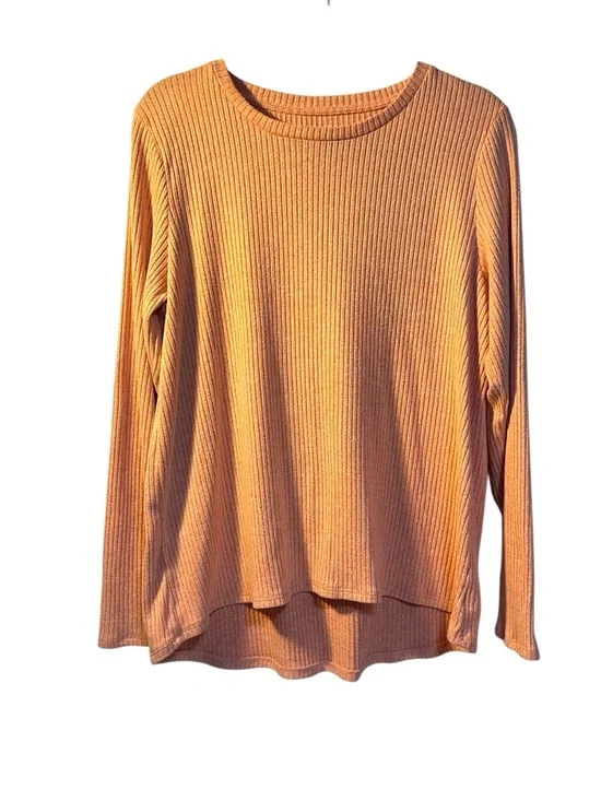 American Eagle Soft & Sexy Lightweight Long-Sleeve Ribbed Top‎ in Peach