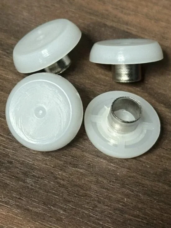 TRIXIG 205.731.68 Floor protectors with rivet, white/8 pack