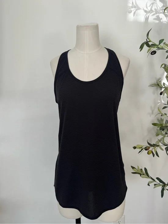 Lululemon Black Racerback Mesh Workout Tank Top Size 6 Athletic Yoga Running Gym