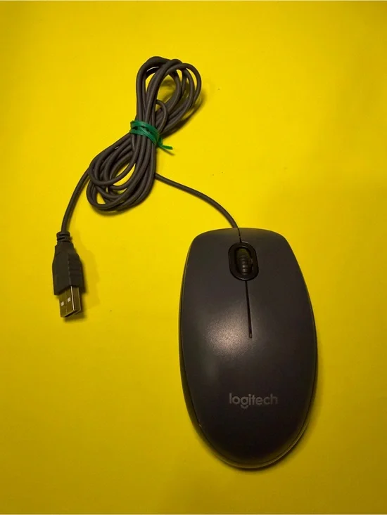 Logitech Wired USB Optical Mouse — Dark Gray