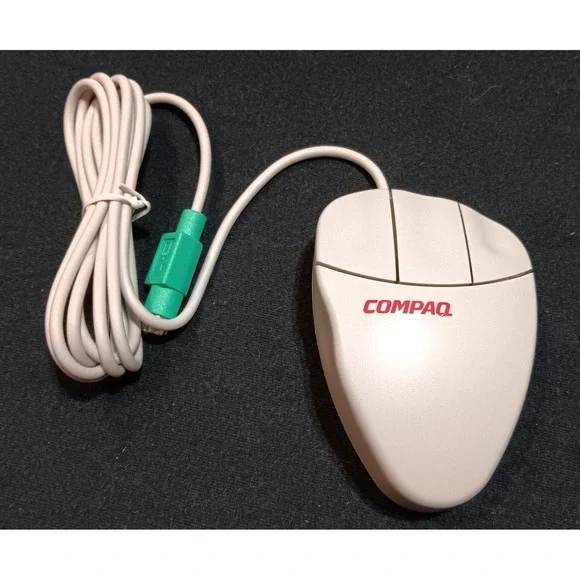 Vintage Compaq Logitech MouseMan M-S38 PS/2 3-Button NOS Mouse 269210-006 Beige