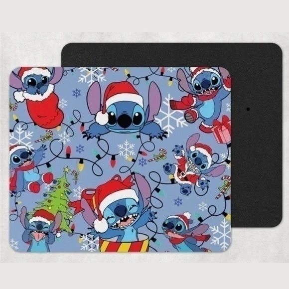 Stitch Blue Christmas Mouse Pad