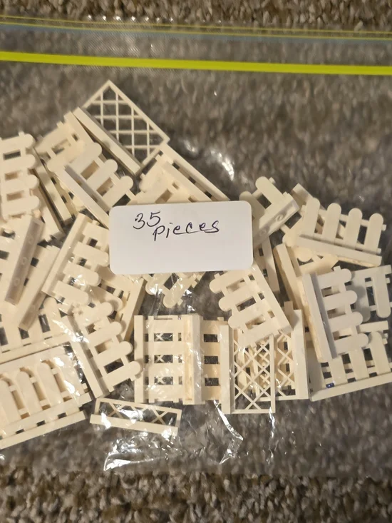 Lego White Fence and Gate Pieces Lot